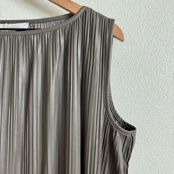 Max Mara Osso Pleated Dary Gray Tunic Women’s Large NWT - Picture 3 of 8